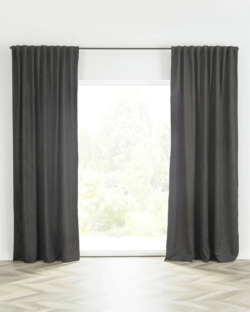 Zasłona BASIC na taśmie marszczącej 140x260cm czarny 1 szt.
