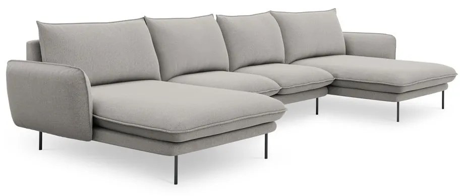 Jasnoszara sofa w kształcie litery U Cosmopolitan Design Vienna