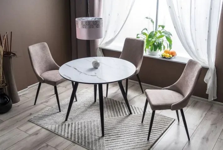 STÓŁ IDEAL EFEKT MARMURU/CZARNY STELAŻ 100X100 SIGNAL