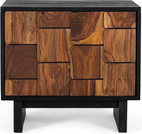 Stoliki nocne z drewna mango 56 cm, rustykalny, etniczny, nowoczesny styl - 50x56x40
