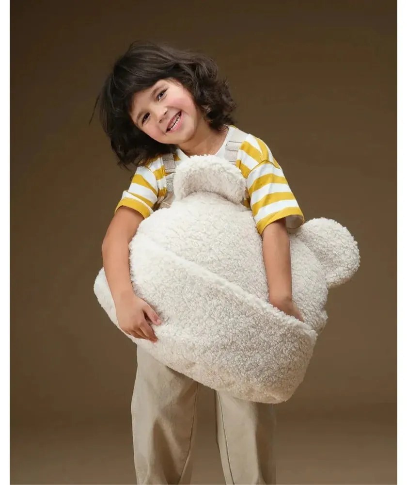 Kremowa poduszka na sofę dziecięcą z materiału bouclé Teddy Pouch – Wigiwama