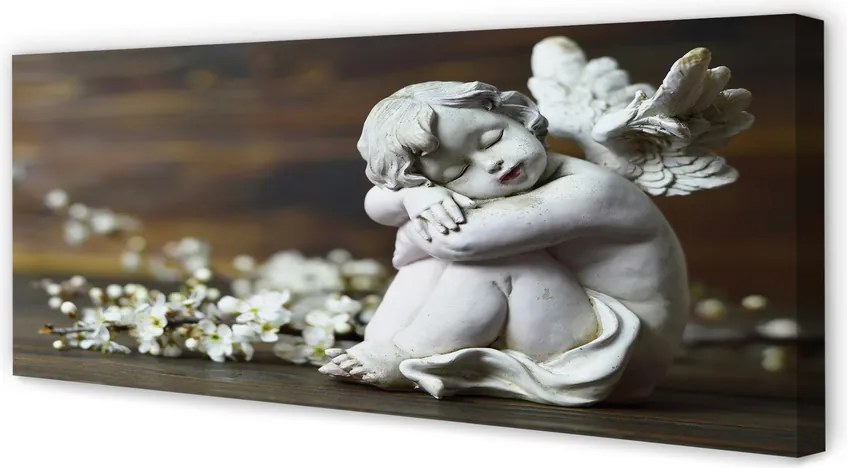 Obraz canvas na ścianę Śpiący Anioł w Kwiatach
