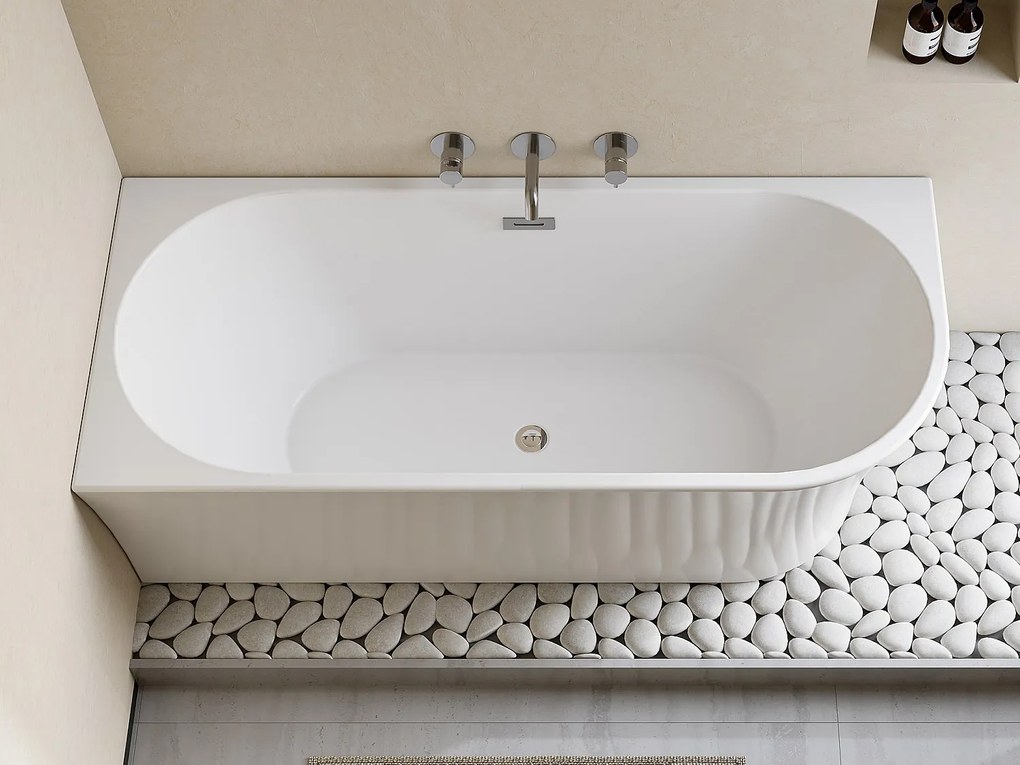 Wanna narożna - 201 L - 150 x 75 x 59 cm - Biała - Akryl - lewy narożnik - PONTICOLA