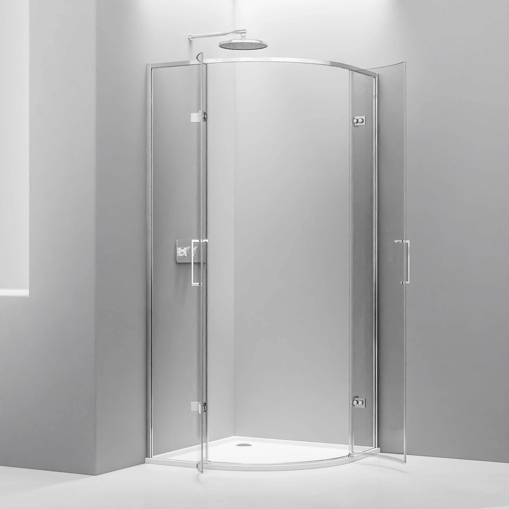 Kabina prysznicowa półokrągła EX406A drzwi uchylne