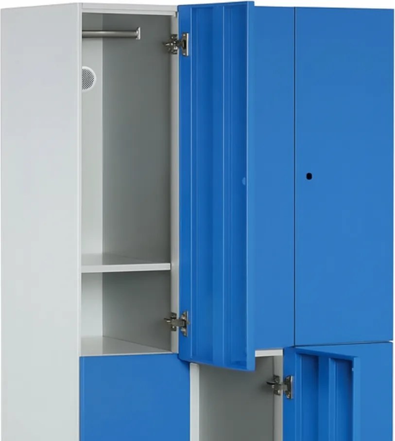 Szafka skrytkowa S1, 6 schowków, 1850 x 900 x 500 mm, zamek cylindryczny, drzwi beżowe