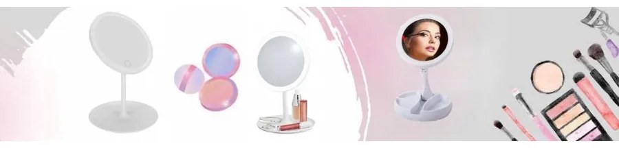Lusterko do makijażu podświetlane led regulacja obracane - 3 odcienie bieli