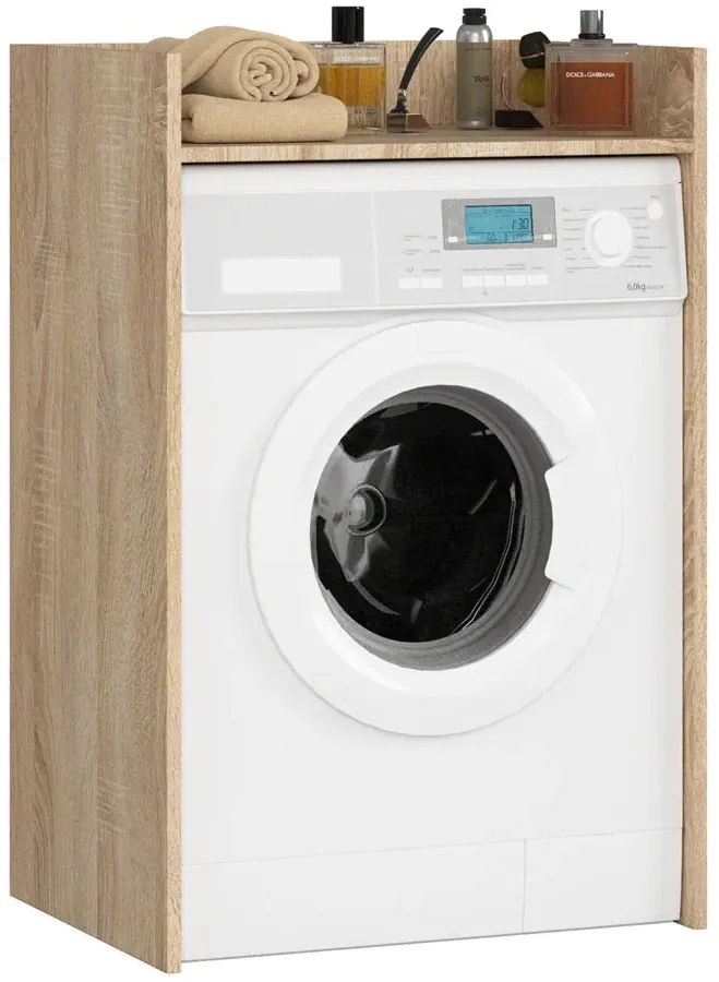 Minimalistyczna szafka nad pralkę dąb sonoma H2-R09
