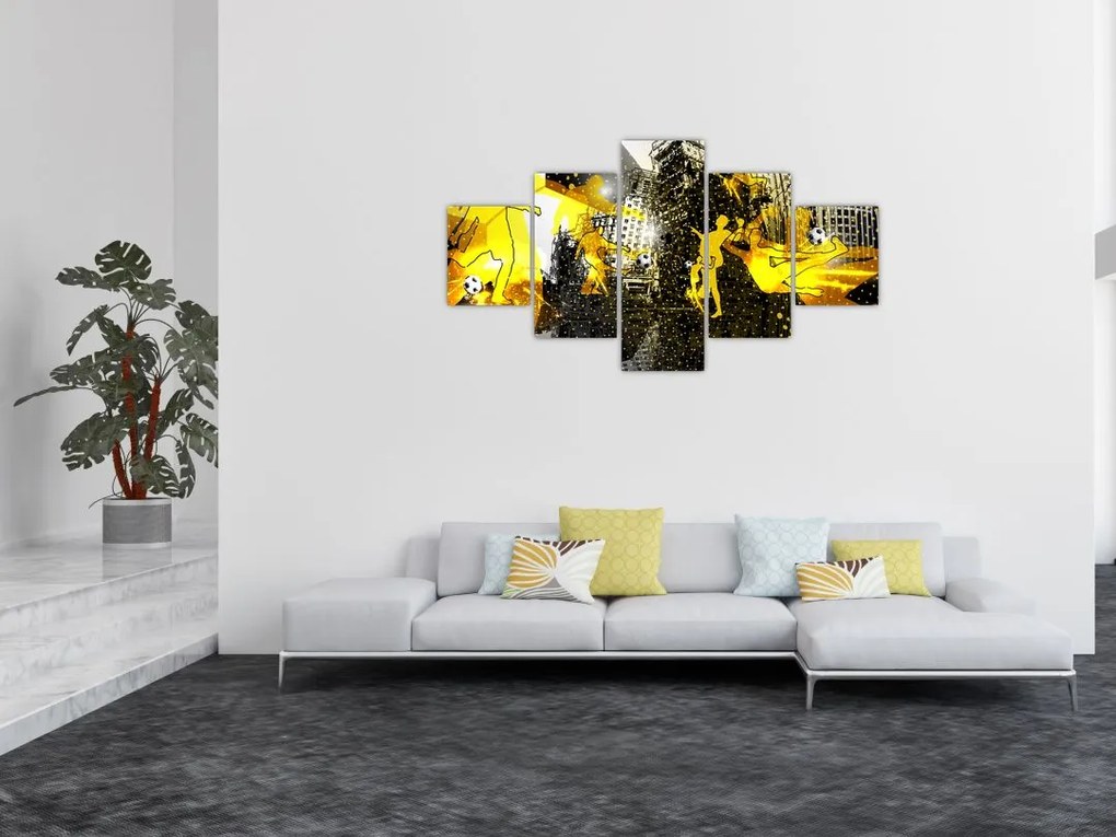 Obraz - Piłka nożna w wielkim mieście (125x70 cm)