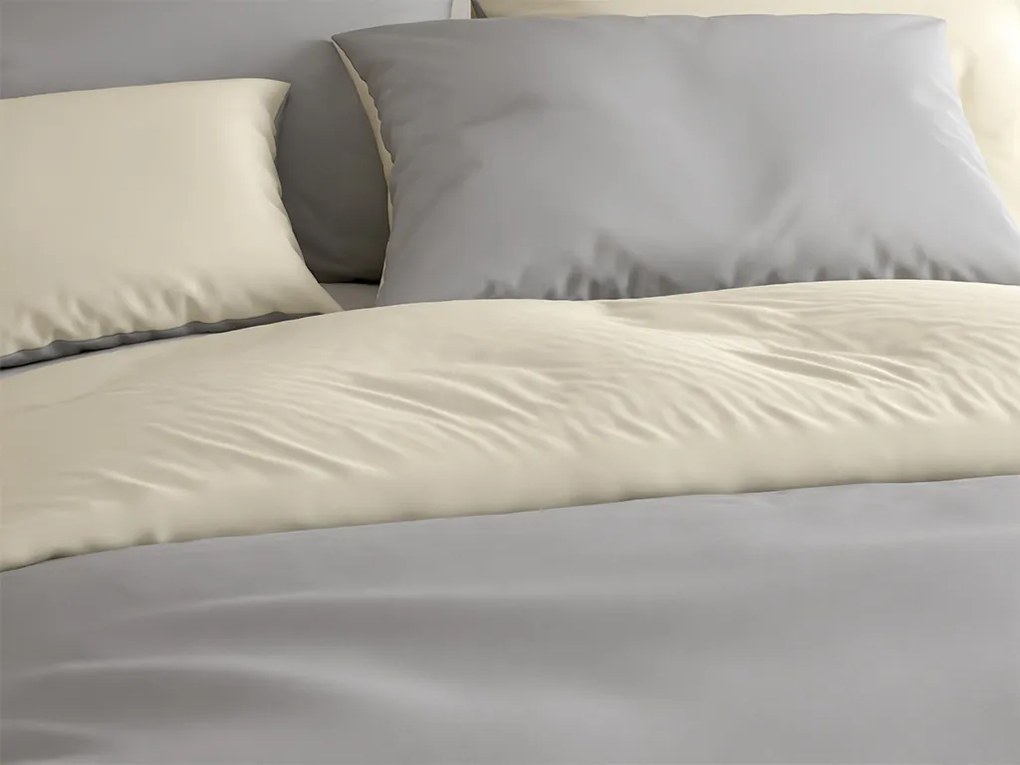 PrzytulneMieszkanie.pl PrzytulneMieszkanie.pl Bawełniana pościel MONOCHROMATIC kremowo-szara Rozmiar pościeli: 70 x 90 cm | 140 x 200 cm