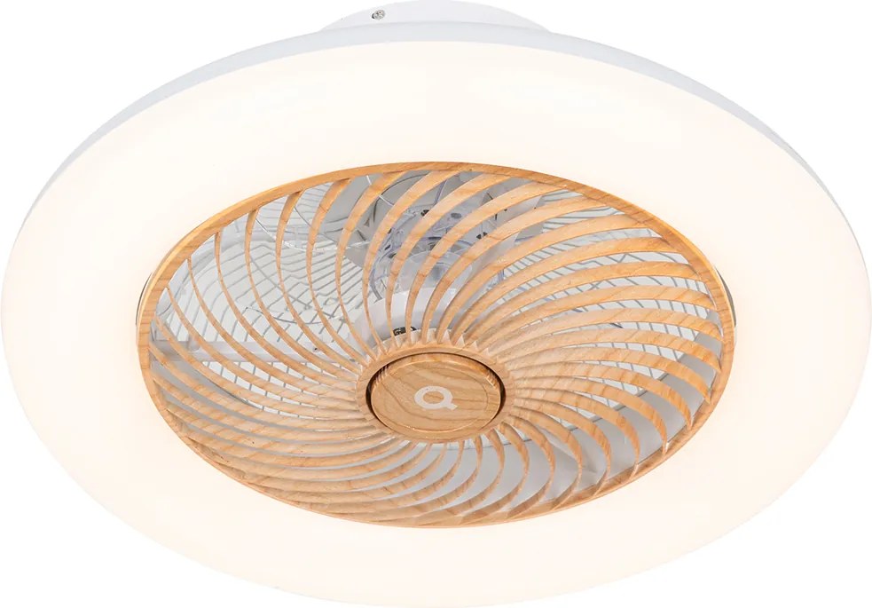 Drewniany wentylator sufitowy z LED i pilotem - Clima