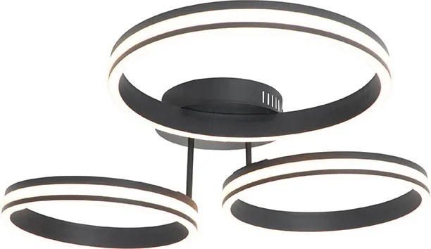 Plafon czarny w tym LED 3-stopniowy ściemniacz 3-światła - Navara