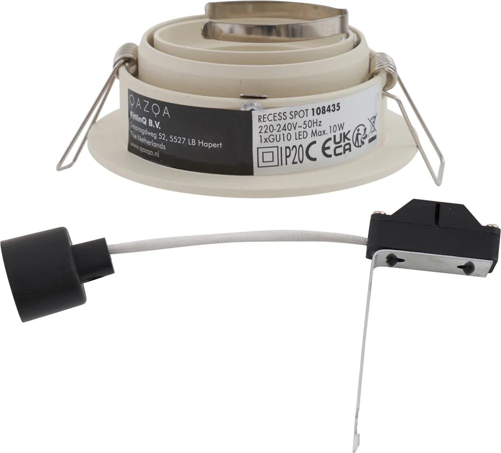 Zestaw 6 nowoczesnych reflektorów wpuszczanych w kolorze beżowym GU10 50 mm, obrotowych i odchylanych - Chuck