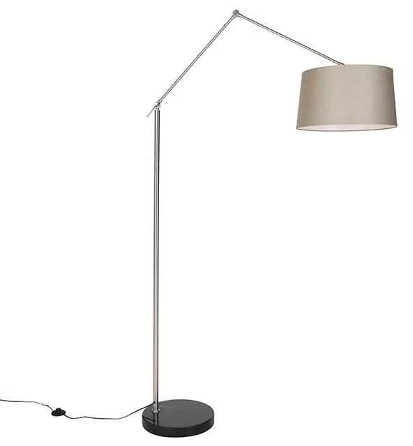 Nowoczesna lampa podłogowa stalowa z abażurem w kolorze taupe 45 cm - Editor Nowoczesny Oswietlenie wewnetrzne