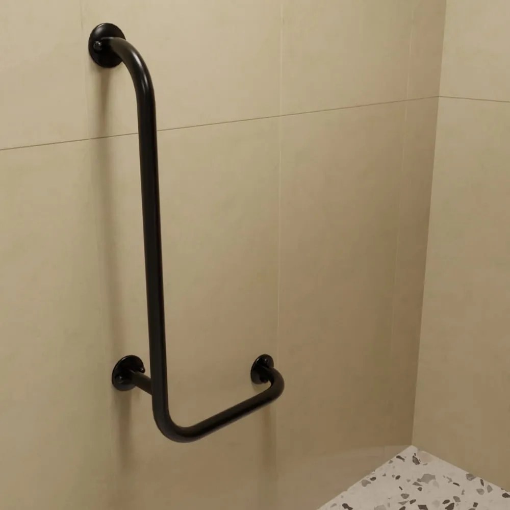 Uchwyt łazienkowy kątowy prawy czarny