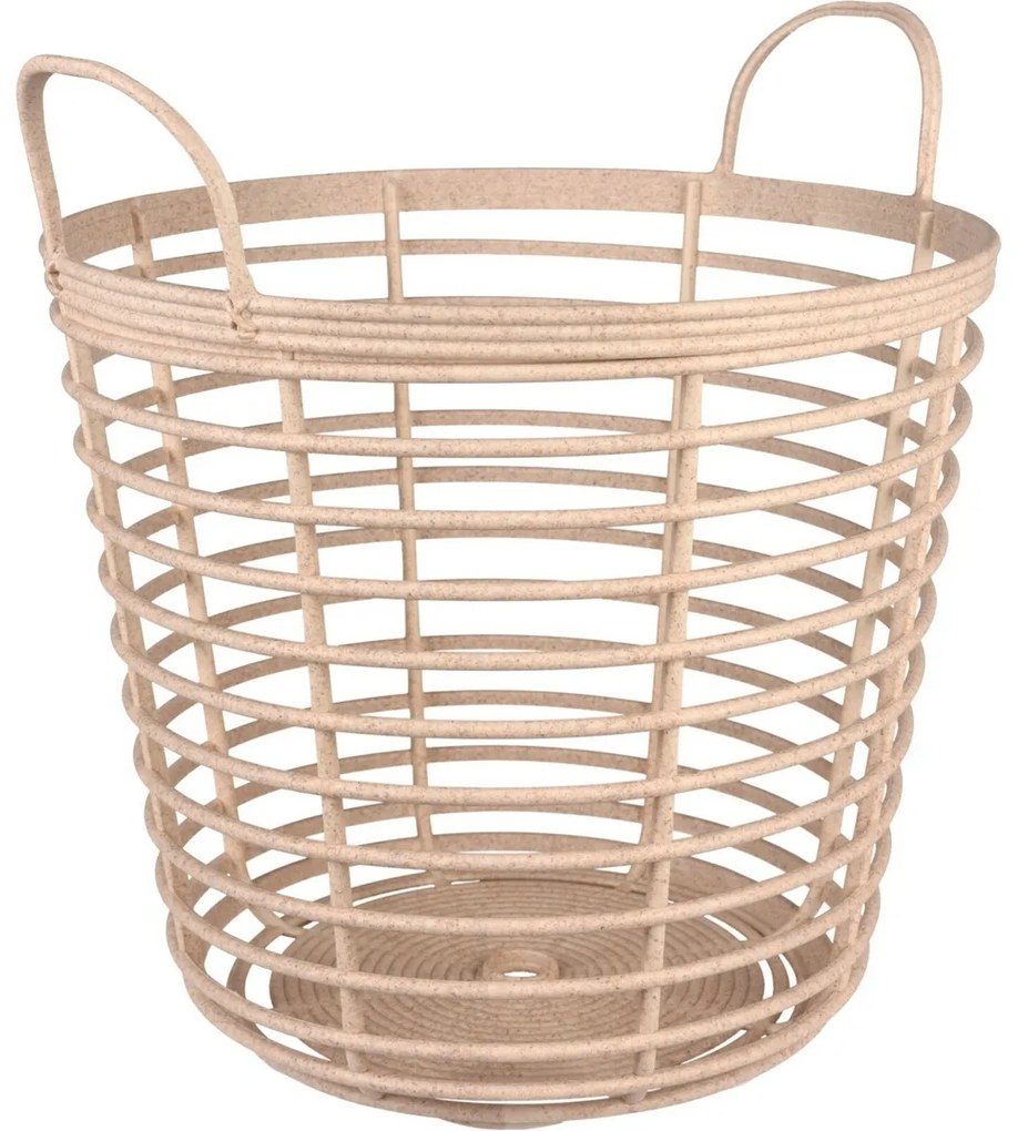 Kosz ogrodowy Downey kremowy, 37,4 x wys. 40 cm,eko-drewno