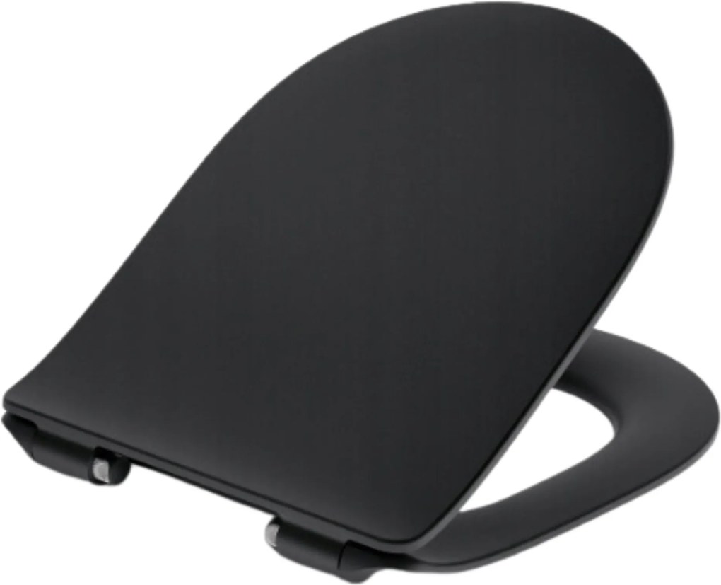 Deska sedesowa czarna typu Slim 46 x 36 cm do wiszącej miski WC DECOS matt black