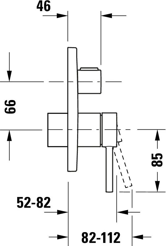 Jednouchwytowa bateria wannowa Duravit Circle