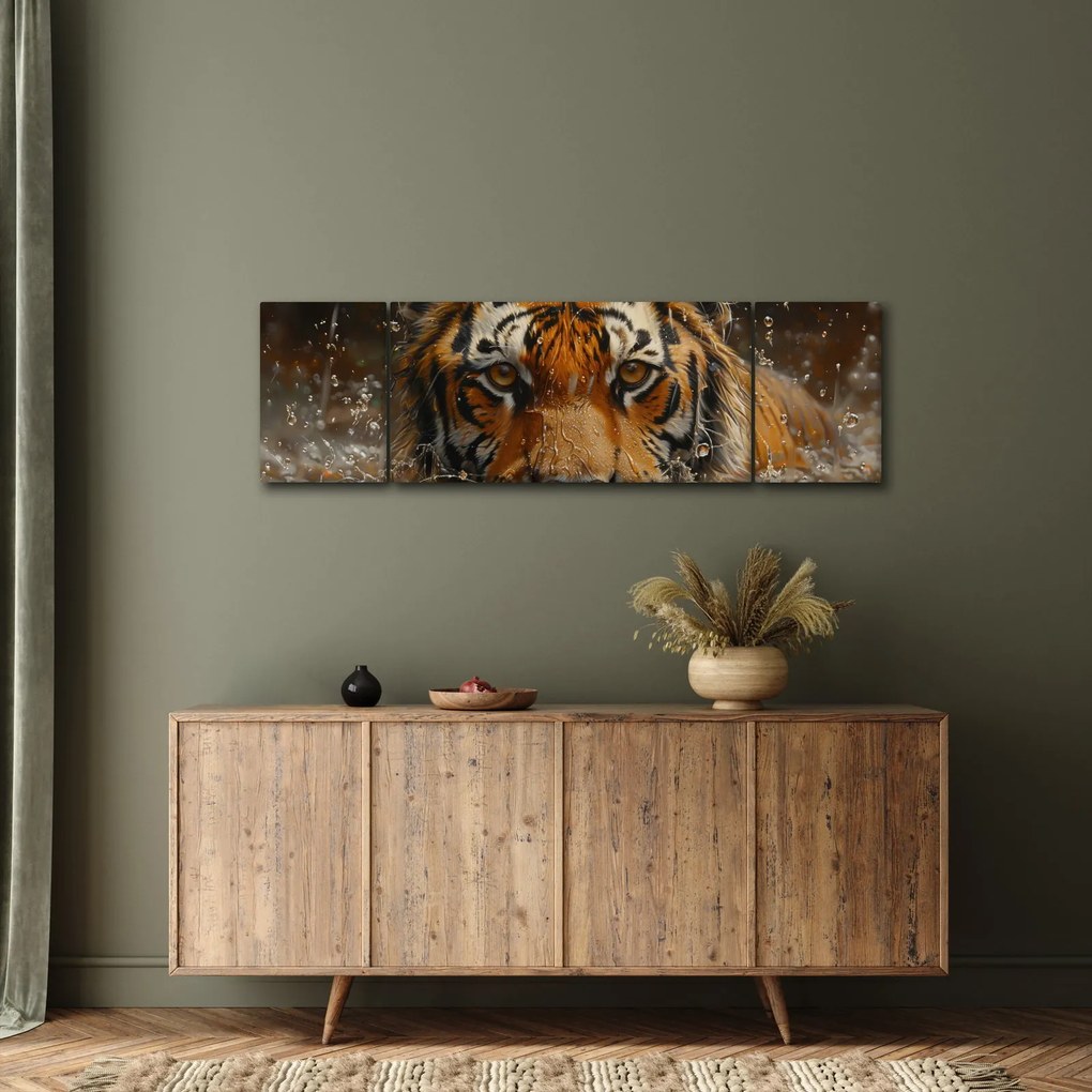 Obraz - Portret tygrysa w wodzie (170x50 cm)
