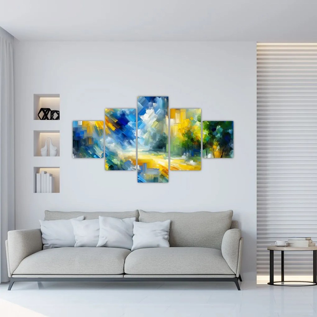 Obraz - Abstrakcyjny słoneczny dzień (125x70 cm)