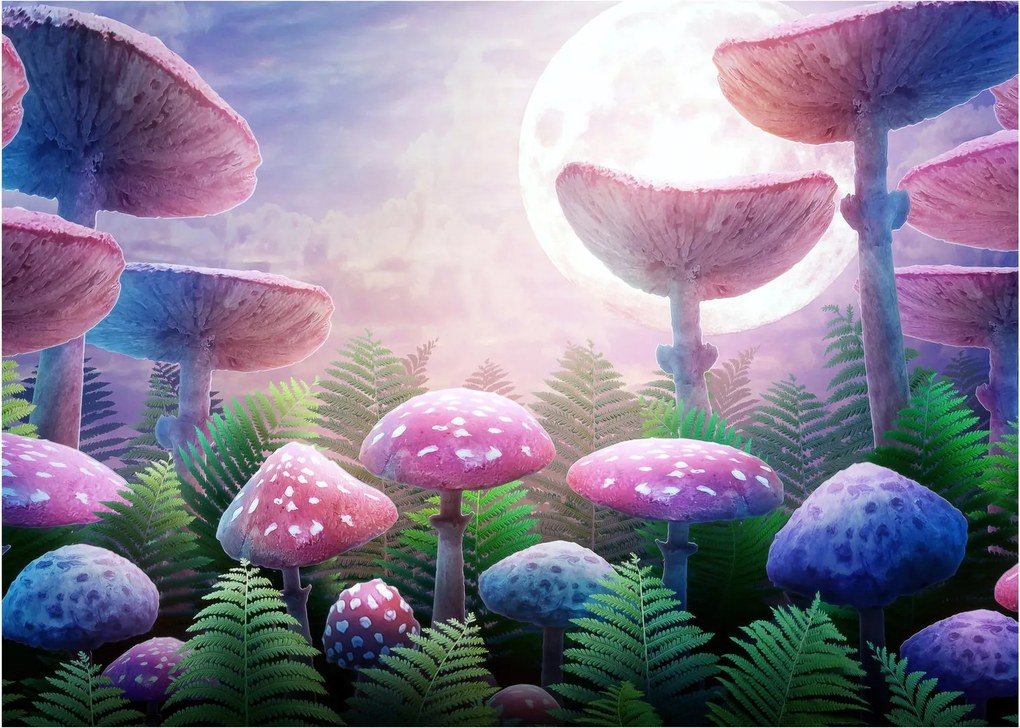 Obraz - Grzyby w pełni księżyca, grafika (70x50 cm)