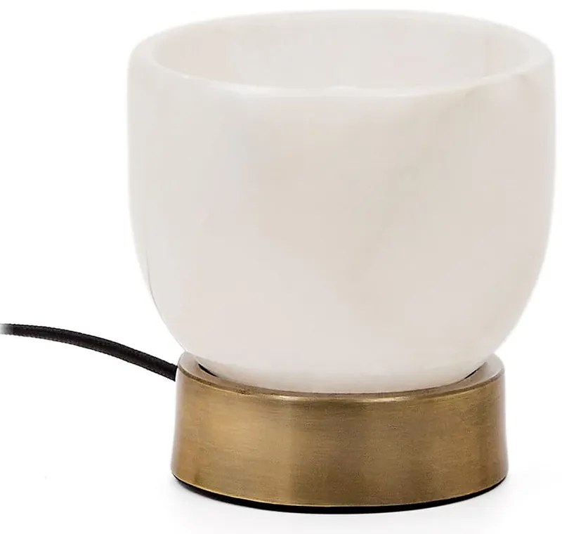 Lampa stołowa w kremowo-mosiężnym kolorze (wysokość 17 cm) Shenli – Kave Home