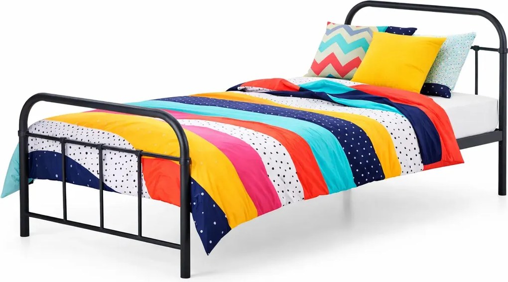 Czarne jednoosobowe łóżko L5-A00