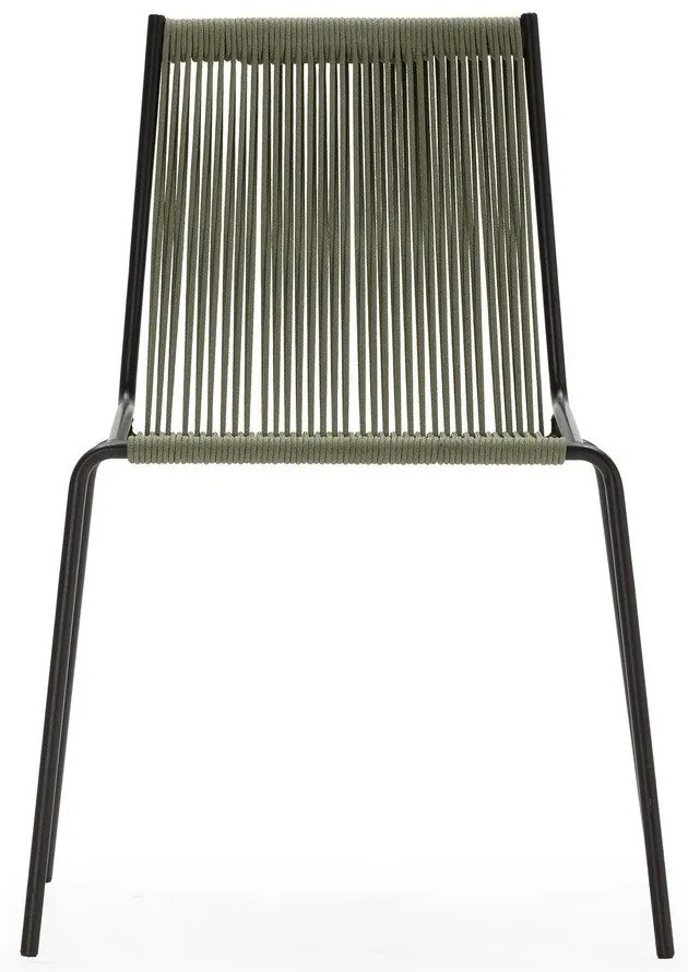 Zielone metalowe krzesła zestaw sztaplowane 2 szt. Emily – Marckeric