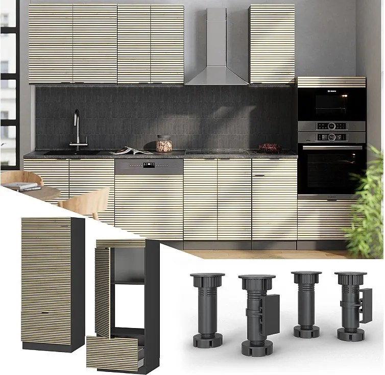 Szafka do mikrofalówki panel dębowy 60x58.1x153.6 fame-line