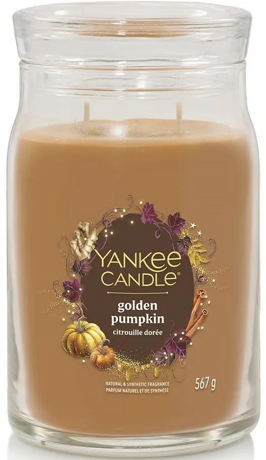 Yankee Candle Duża świeca zapachowa SignatureGolden Pumpkin, 567 g, L