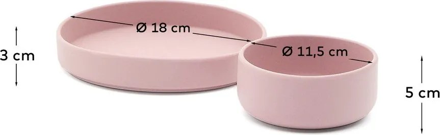 Silikonowy zestaw naczyń dla dzieci 2 szt. Lili – Kave Home