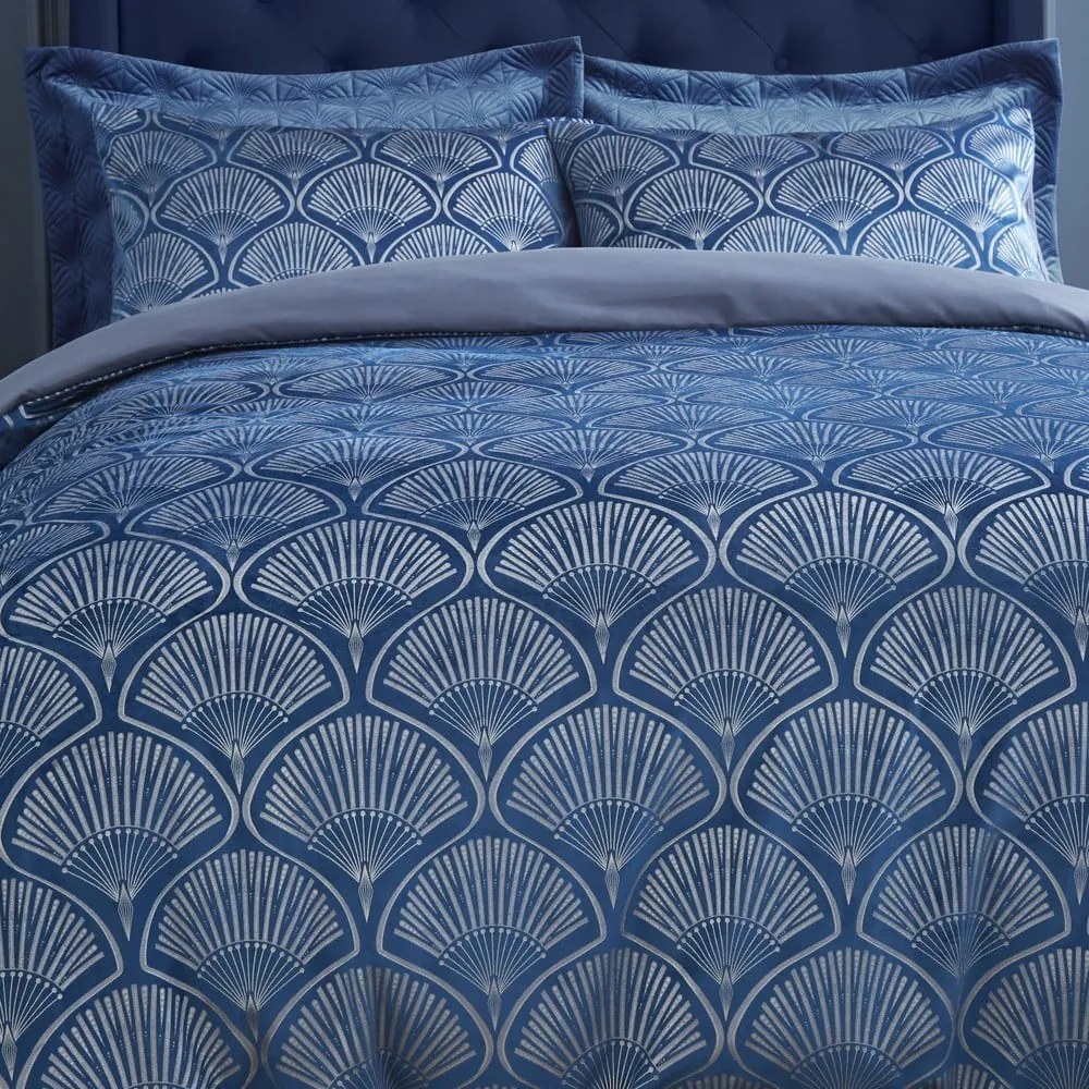 Niebieska pościel dwuosobowa 230x220 cm Art Deco Pearl – Catherine Lansfield