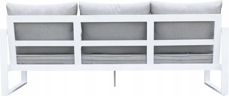 Zestaw mebli ogrodowych biały tarasowy 4 el. aluminiowych sofa, kanapa stół