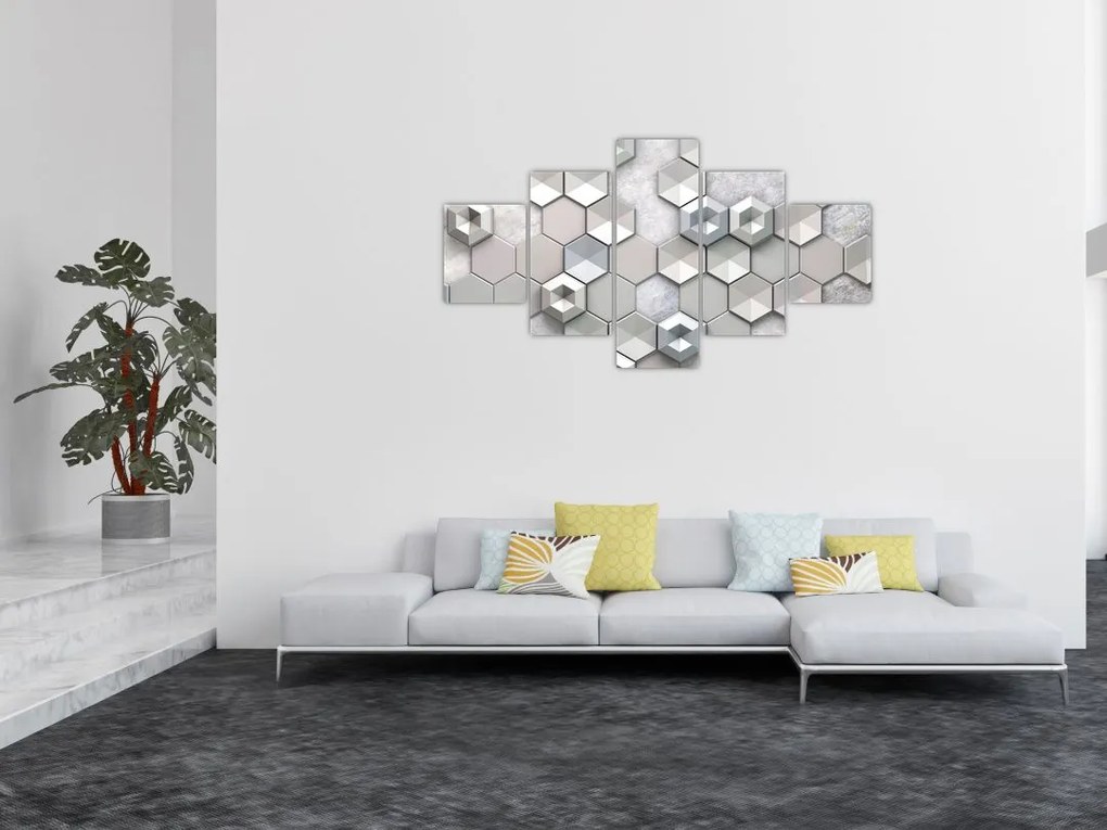 Obraz abstrakcji 3D (125x70 cm)