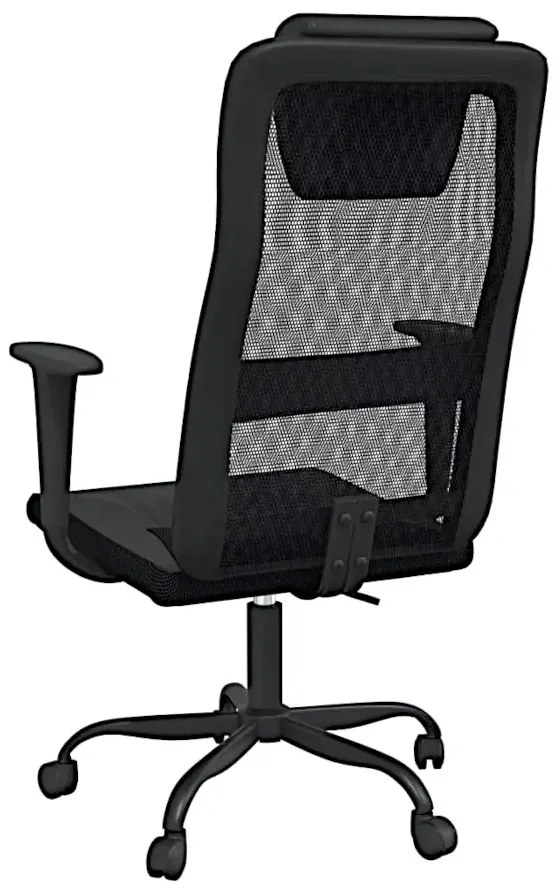 Czarne krzesło biurowe ergonomiczne z ekoskóry M8-L75