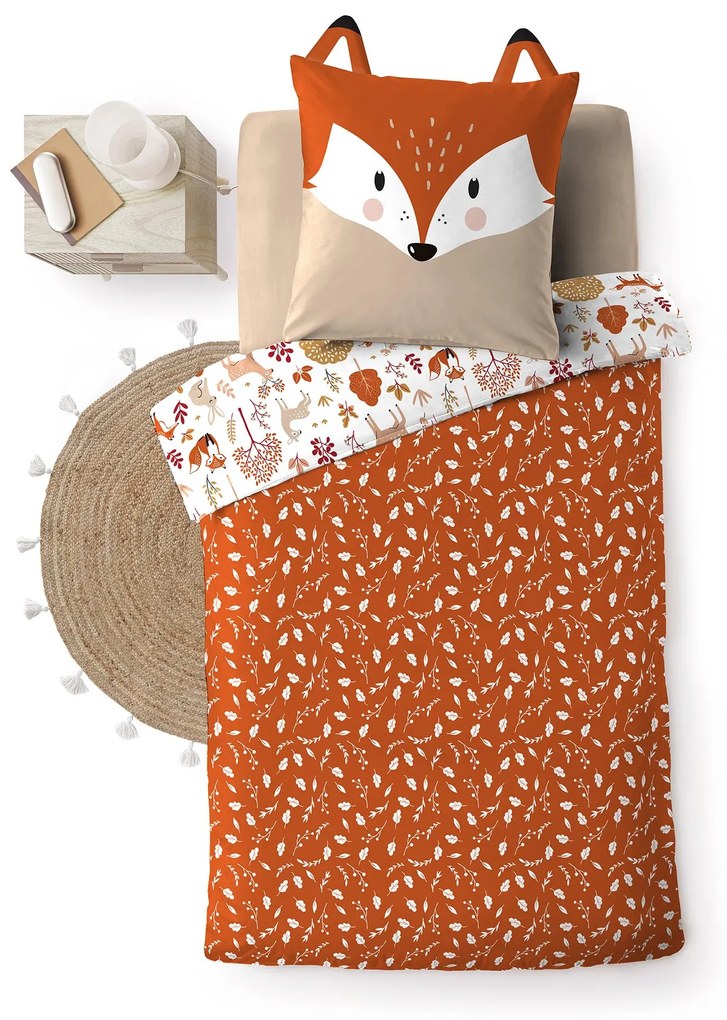 Komplet pościeli dziecięcej 140 x 200 cm, wzór w lisa
