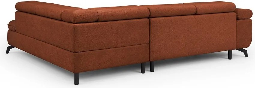 Narożnik z tkaniny szenilowej w kolorze terakoty (prawostronny/w kształcie litery L) Marbeya – Ropez