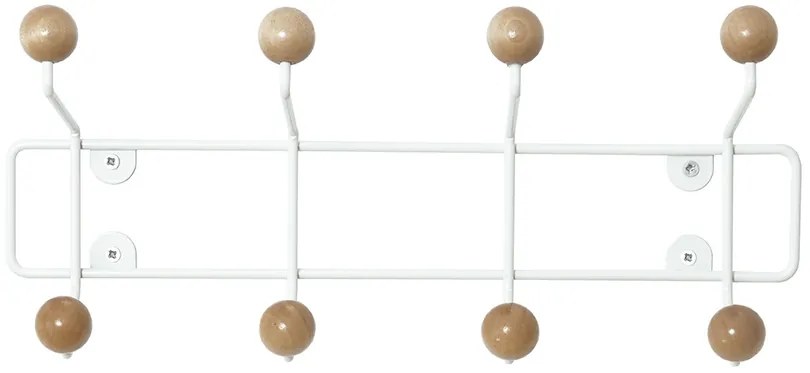 Wieszak na ubrania na ścianę SATURNUS, drewniane gałki, 34 cm