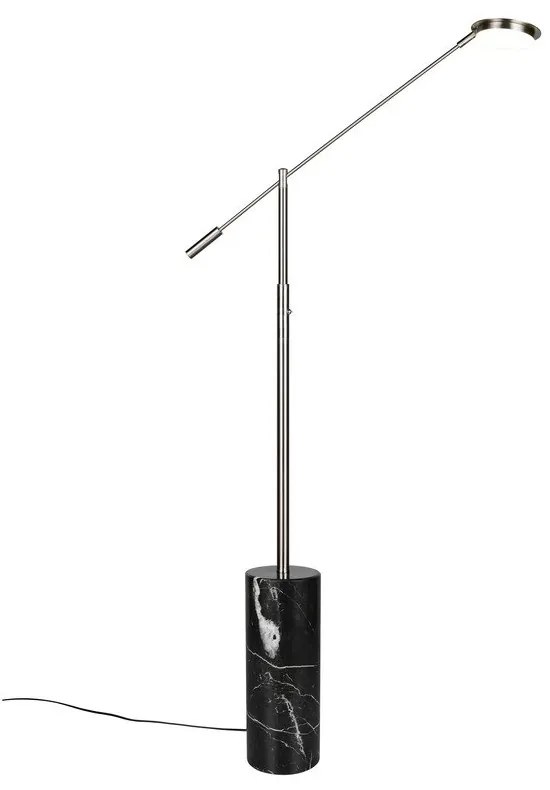 Lampa stojąca LED w czarno-srebrnym kolorze (wysokość 145 cm) Fiore – Trio Select