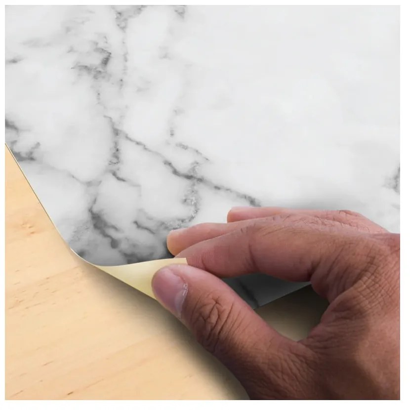 Naklejka na podłogę Ambiance Slab Stickers White Marble, 30x30 cm