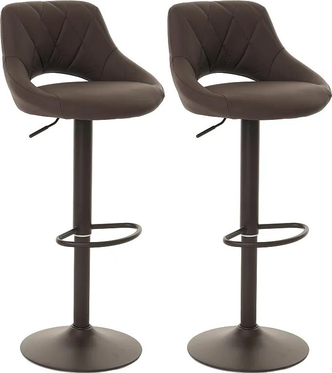 Zestaw 2 stołków barowych MCW-N64,  brązowy