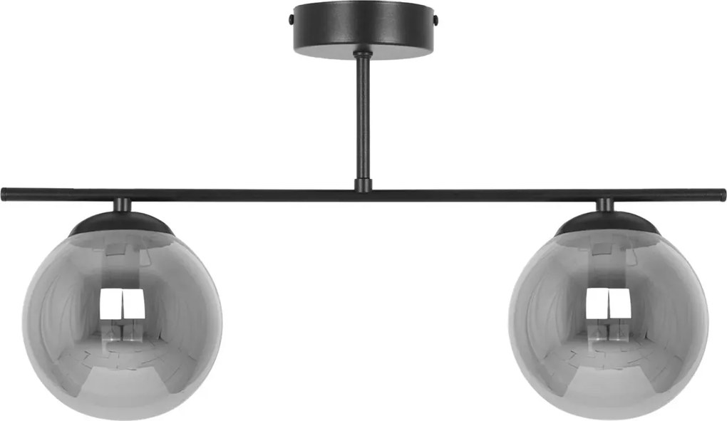 Grafitowa industrialna lampa sufitowa z 2 kloszami - 4X A704 W0-C56