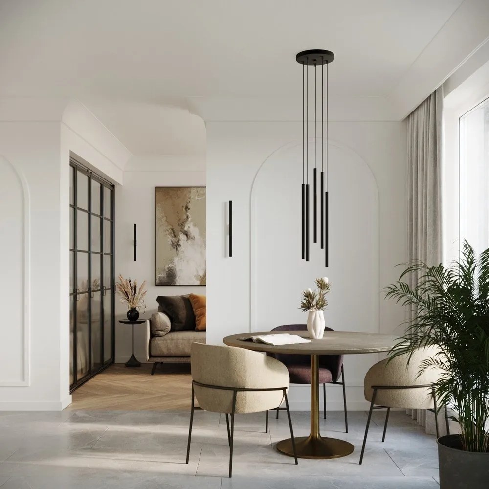 Czarny kinkiet ø 2,5 cm Fideus – Sollux