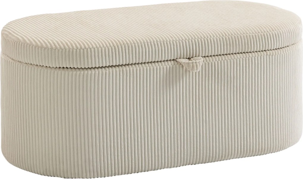 HOMCOM Tapicerowana skrzynia do przechowywania, wyściełane siedzisko, ławka na końcu łóżka, 105 x 51 x 49 cm, Beżowa | Aosom PL