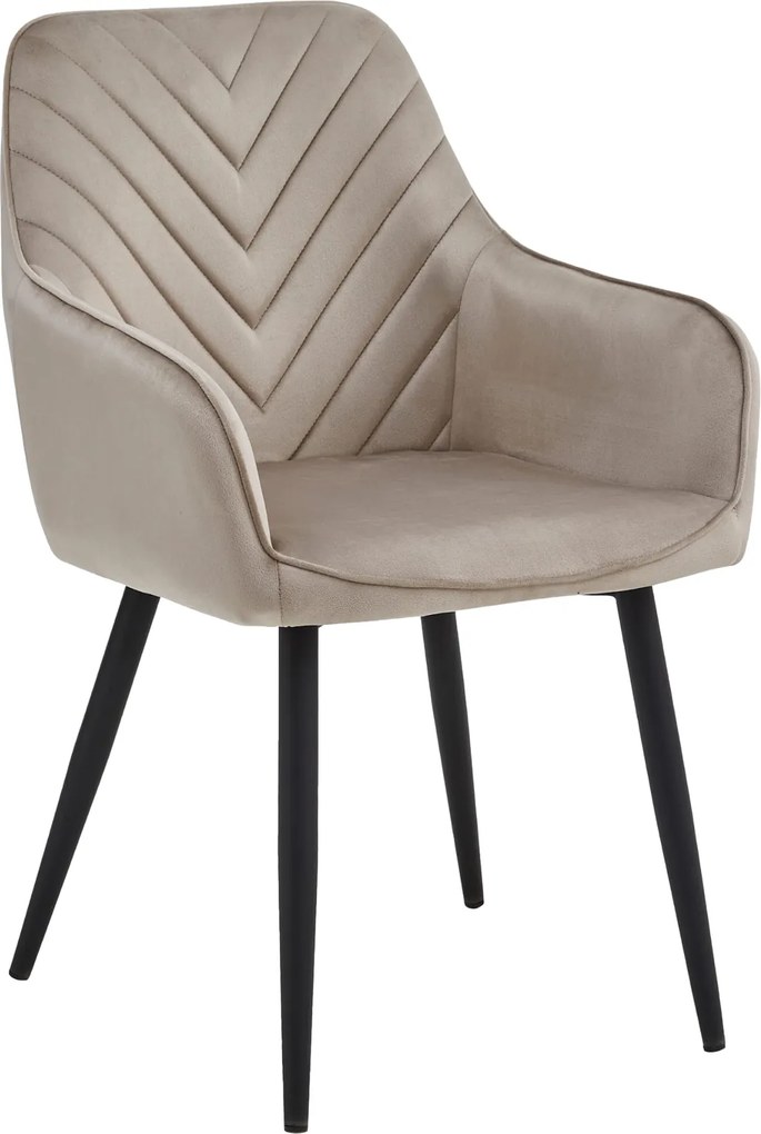 Krzesło fotelowe z przeszyciami w jodełkę Nana, welur