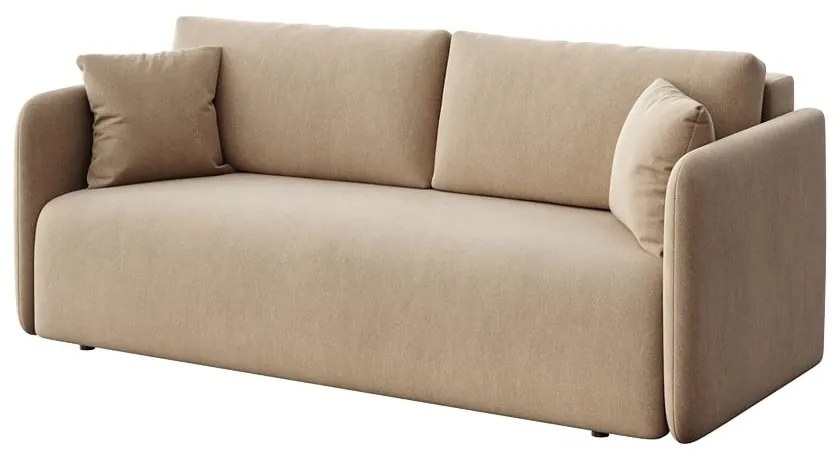 Jasnobrązowa aksamitna rozkładana sofa 220 cm Chaum – Rodier