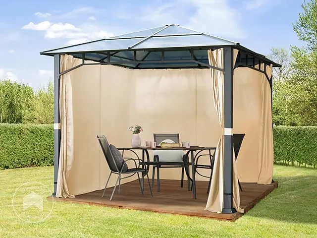 TOOLPORT Pawilon ogrodowy Hardtop Sunset Deluxe, szampański, 3x3m - (300166)