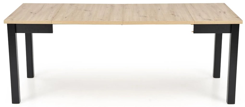 Stół kwadratowy rozkładany płyta dąb artisan/czarny 80-200/80/76 cm QUBIK