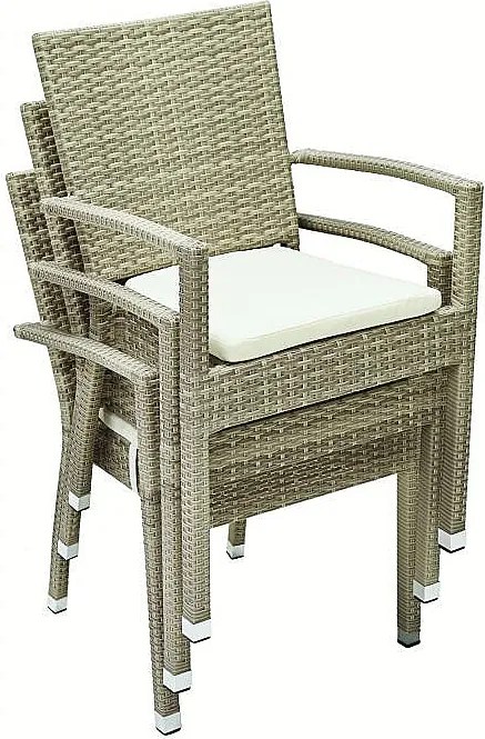 Zestaw rattanowy ogrodowy NAPOLI I. 1 + 4 (szaro-beżowy)