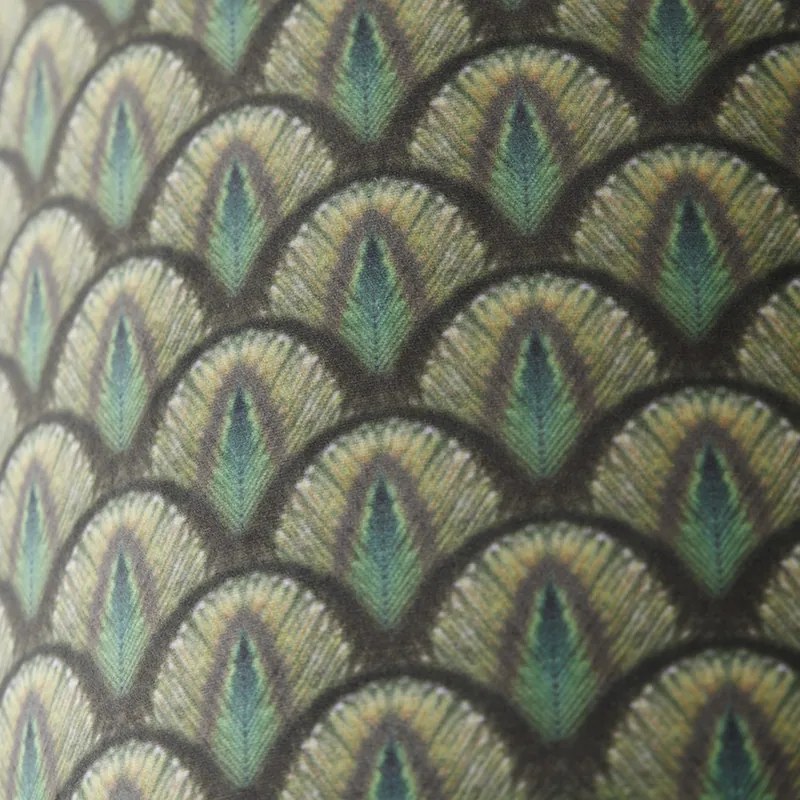 Abażur welurowy z wzorem pawia 40/40/40 złoto wewnątrz