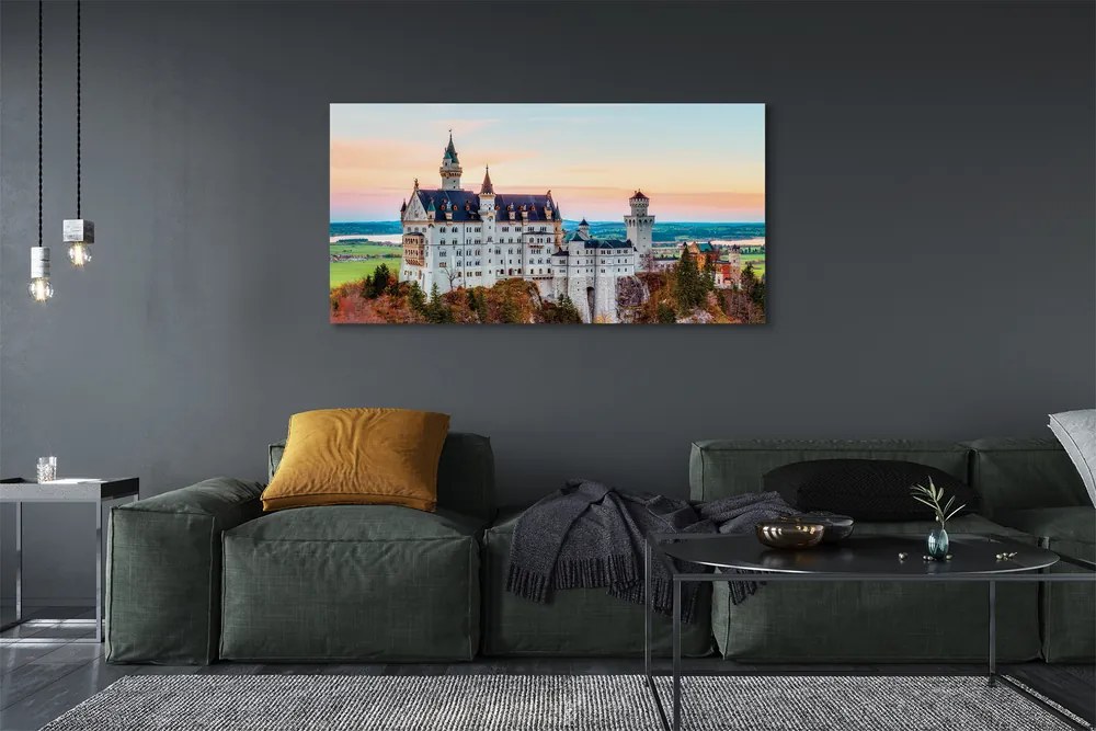 Duży obraz na płótnie Zamek w Monachium w Jesiennej Aurze